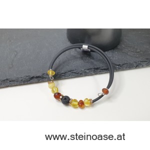 Armband Spirale Bernstein + Glitzer  